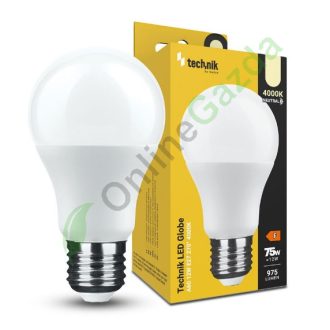 Technik LED Izzó Globe A60 12W E27 270° 4000K (975 lumen)