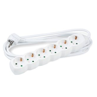   Elosztó 6 Utas 1,5m Kábellel 1,5mm2 Rézkábel 16A (MT6W1,5M1,5-W) - db