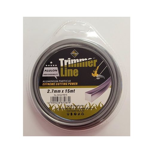 Fűnyíró Damil 2,7mm Négyszög Alulon Trtimmer Line AKQ27M15 - 15m