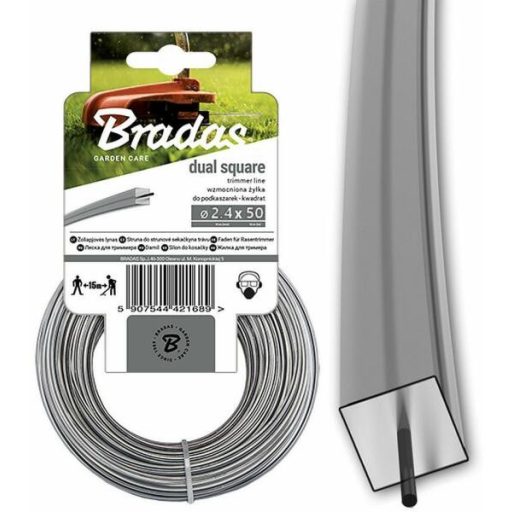 Fűnyíró Damil 2,4mm Négyszög Bradas Dual Square ZRK24050K - 50m