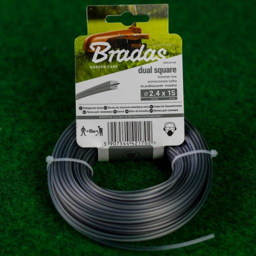 Fűnyíró Damil 2,4mm Négyszög Bradas Dual Square ZRK2415K - 15m/db